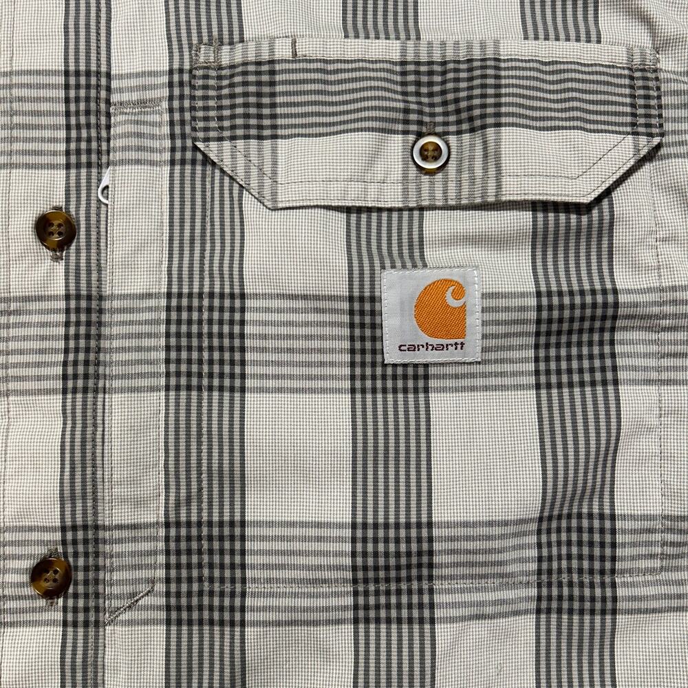 Carhartt Force Relaxed Fit plaid workwear casual short sleeve button up mens LT - Picture 5 of 10